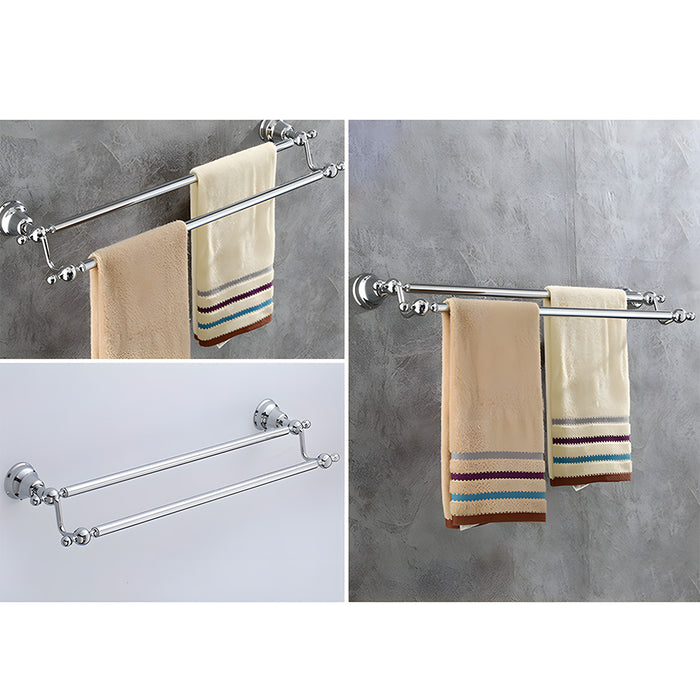 Traditional Polished Chrome Wall Mounted Towel Rack