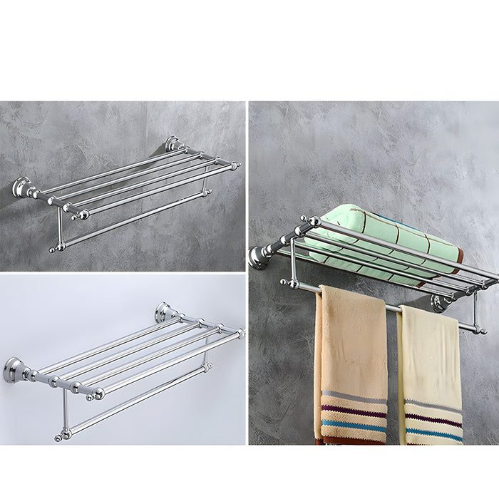 Traditional Polished Chrome Wall Mounted Towel Rack