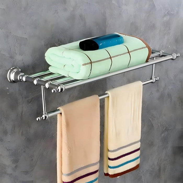 Traditional Polished Chrome Wall Mounted Towel Rack