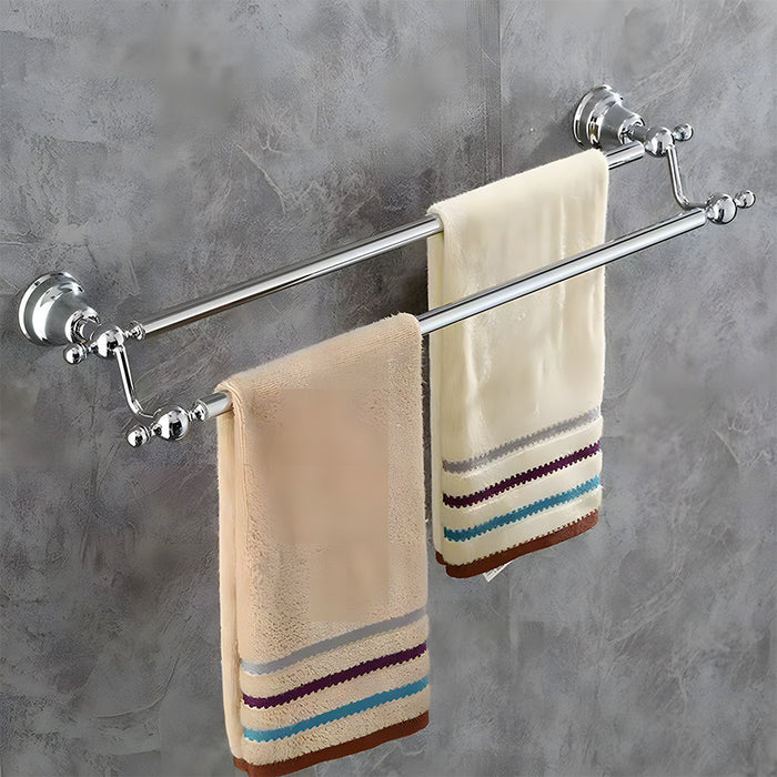 Traditional Polished Chrome Wall Mounted Towel Rack