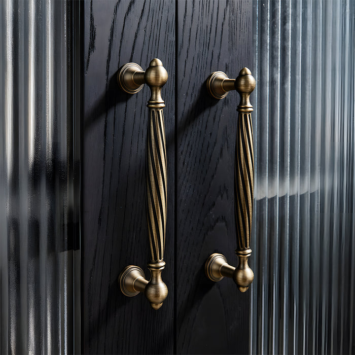 Unique Twisted Brass Cabinet Handles