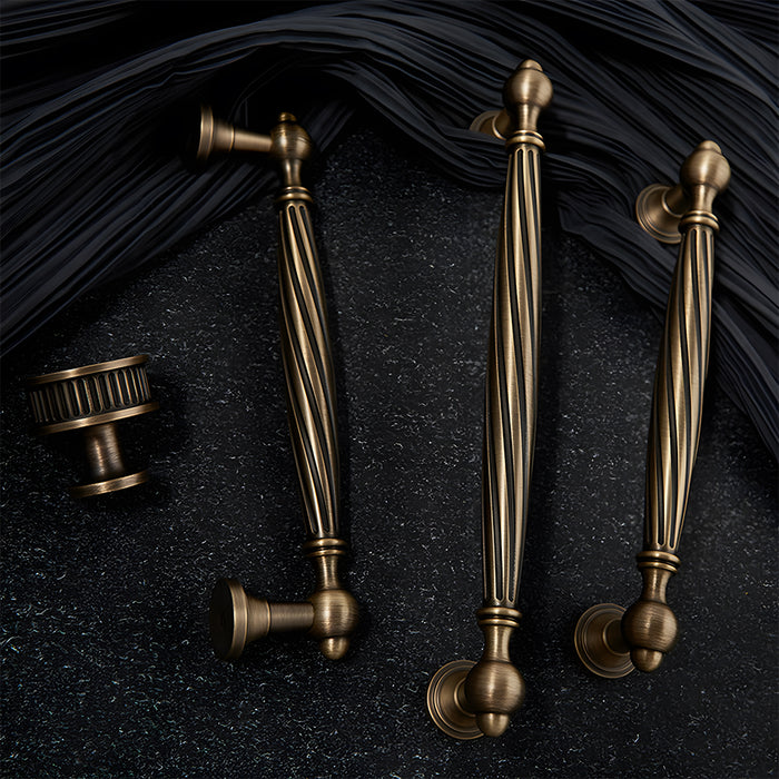 Unique Twisted Brass Cabinet Handles