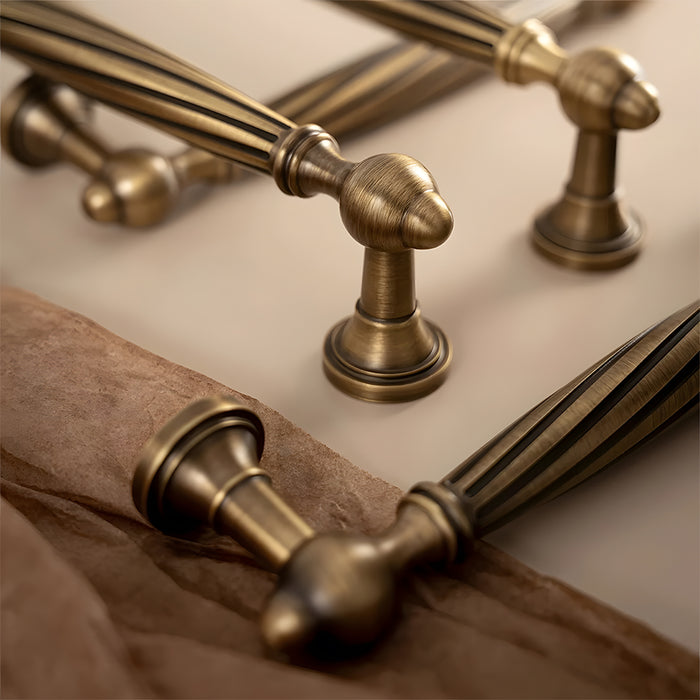 Unique Twisted Brass Cabinet Handles