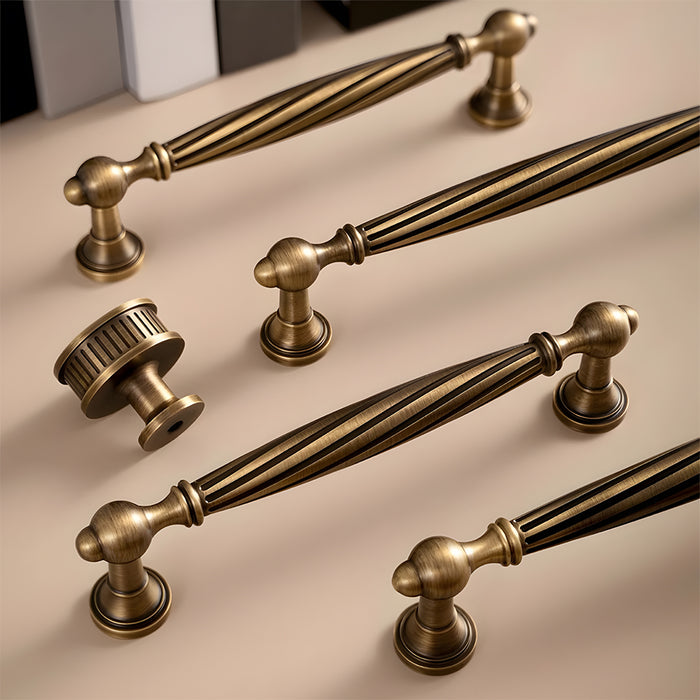 Unique Twisted Brass Cabinet Handles