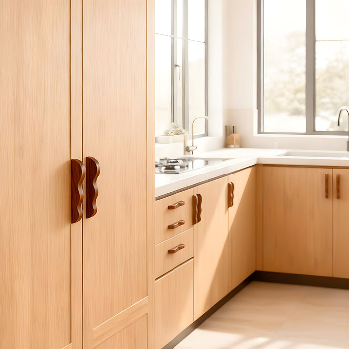 Unique Handmade Wavy Wood Cabinet Handles