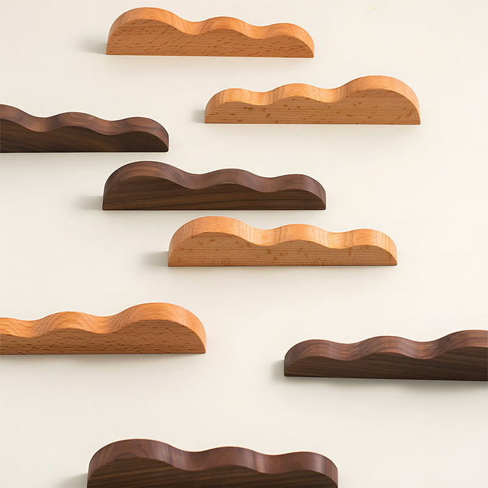 Unique Handmade Wavy Wood Cabinet Handles
