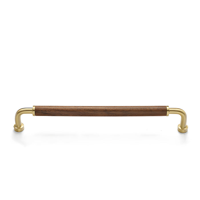 Vintage Brass and Wood Cabinet Handles For Kitchen