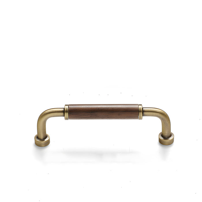 Vintage Brass and Wood Cabinet Handles For Kitchen