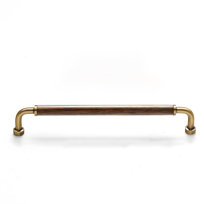 Vintage Brass and Wood Cabinet Handles For Kitchen