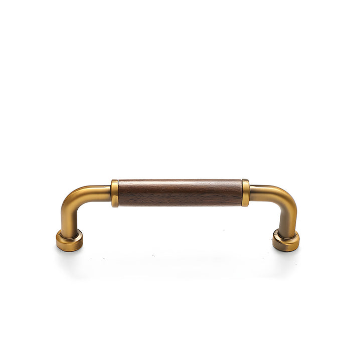Vintage Brass and Wood Cabinet Handles For Kitchen