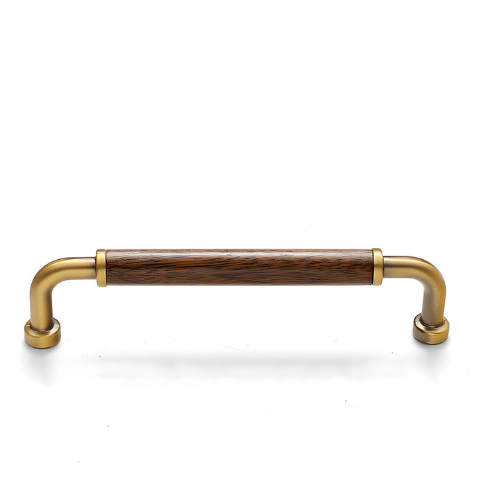Vintage Brass and Wood Cabinet Handles For Kitchen