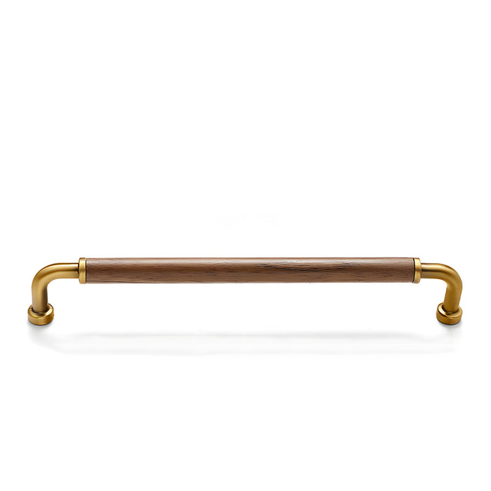 Vintage Brass and Wood Cabinet Handles For Kitchen