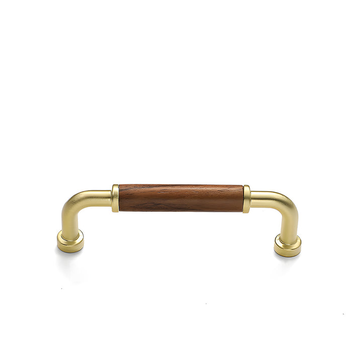 Vintage Brass and Wood Cabinet Handles For Kitchen