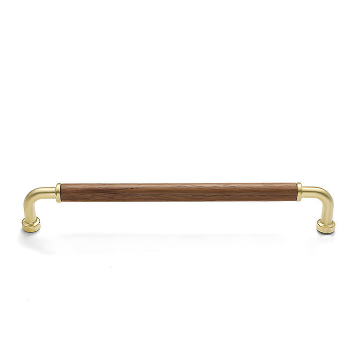 Vintage Brass and Wood Cabinet Handles For Kitchen