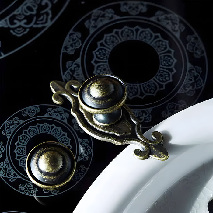 Vintage Drawer Pulls Cabinet Door Knobs with Plate