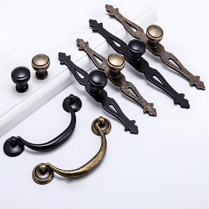 Vintage Drawer Pulls Cabinet Door Knobs with Plate