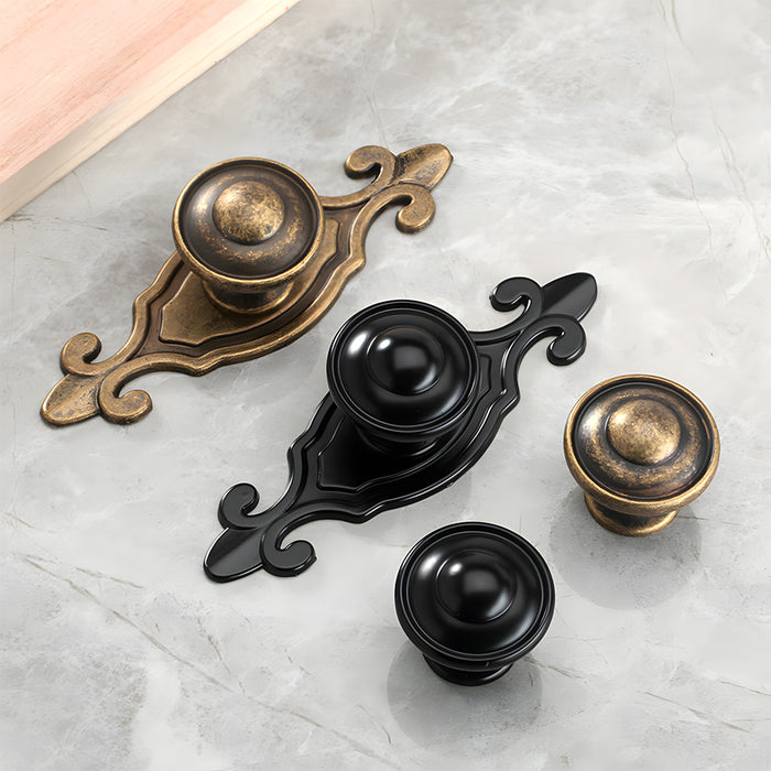 Vintage Drawer Pulls Cabinet Door Knobs with Plate