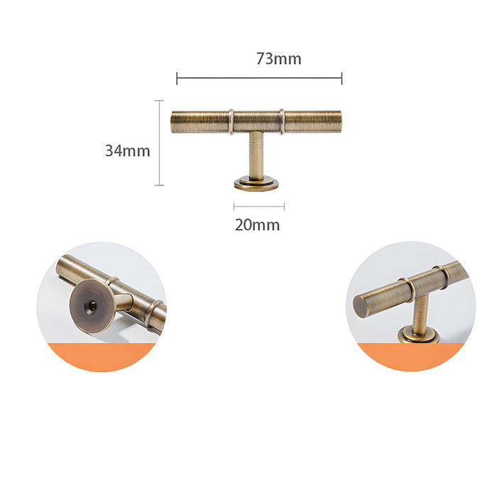 Vintage Solid Brass Kitchen Cabinet Handles