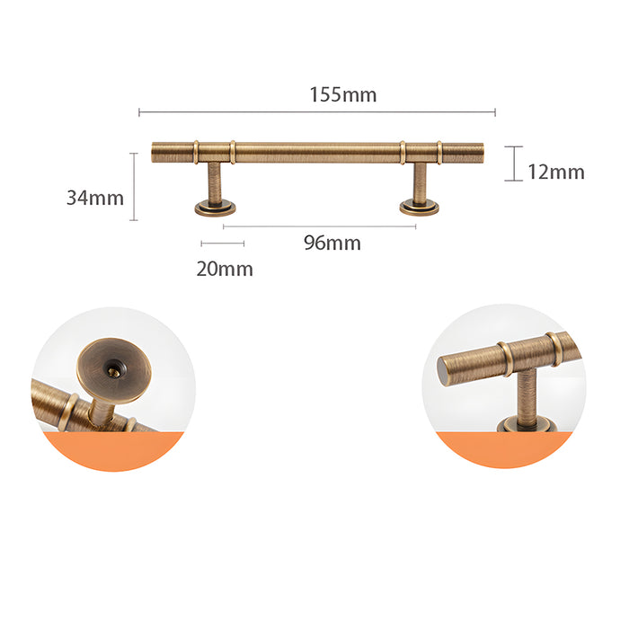 Vintage Solid Brass Kitchen Cabinet Handles