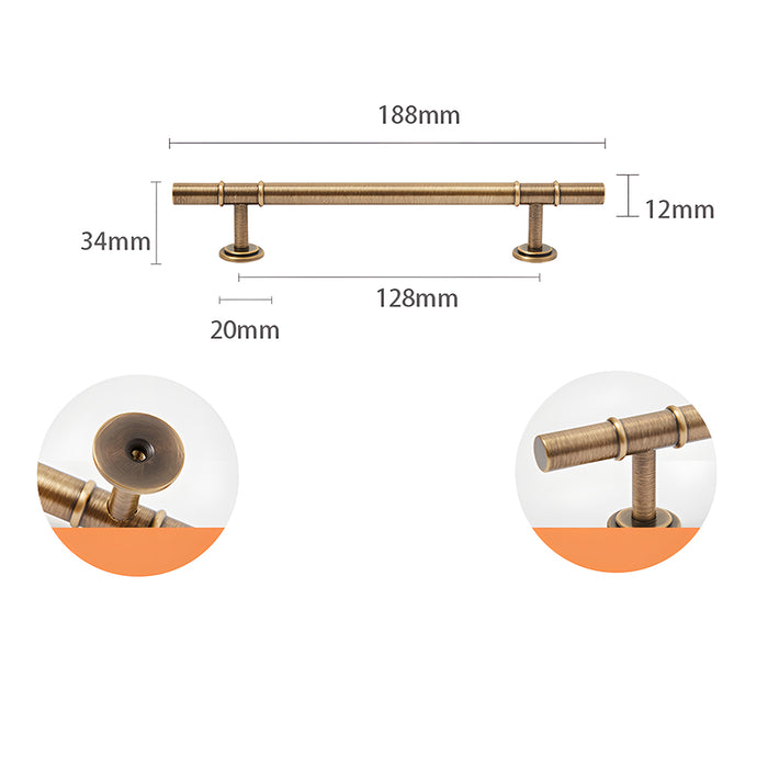 Vintage Solid Brass Kitchen Cabinet Handles