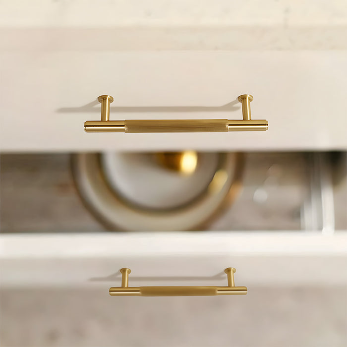 Vintage Lined Aged Bronze Brass Cabinet Pulls