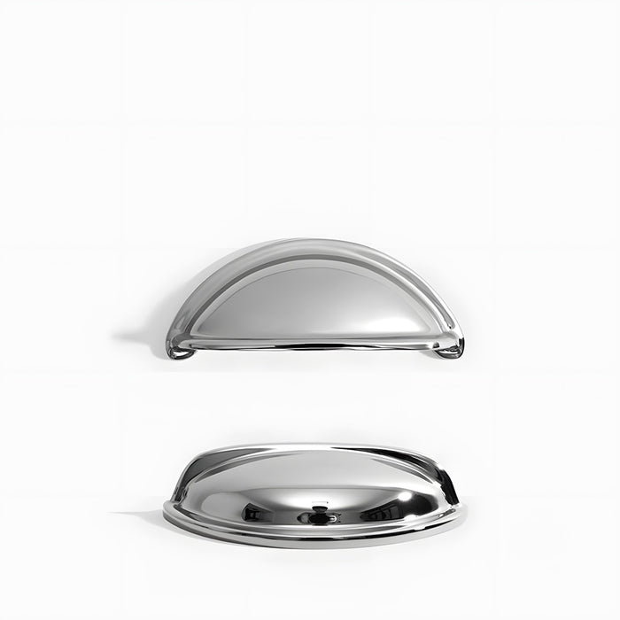 Vintage Shell Solid Brass Bin Cup Pulls For Drawer
