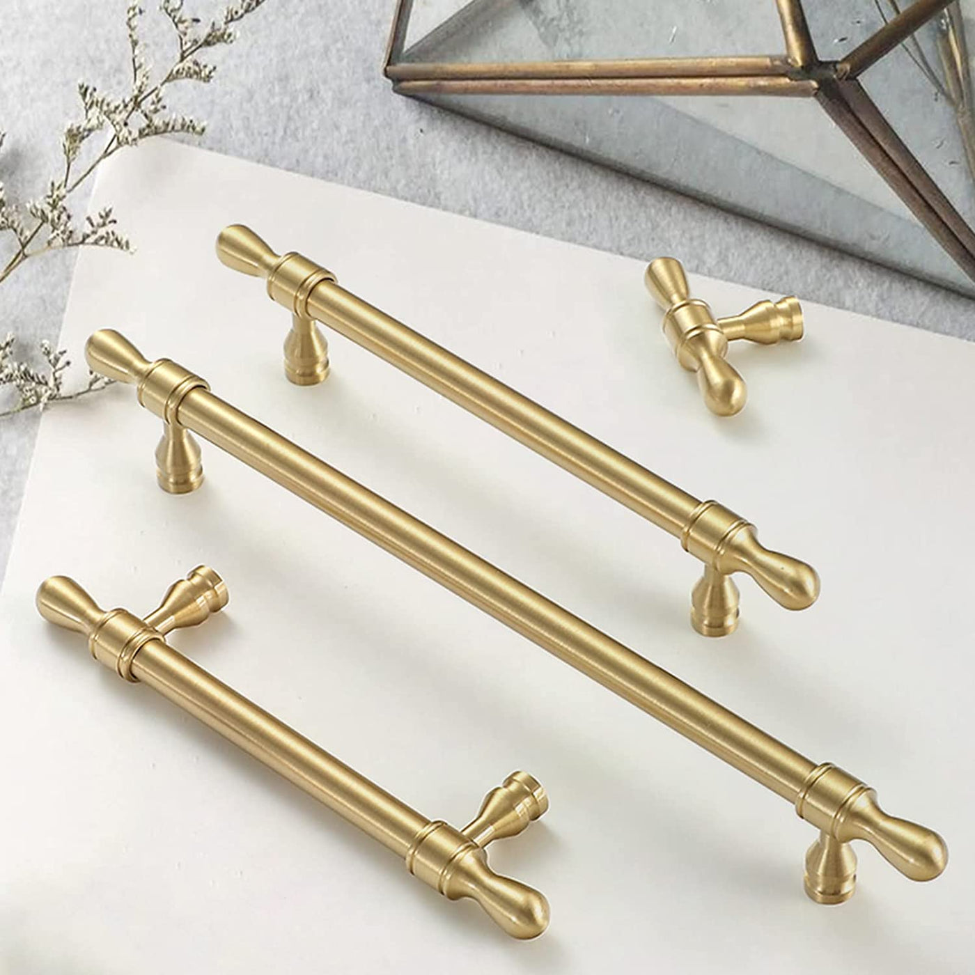 Cabinet Handles Drawer Knobs And Dresser Pulls Soild Gold Brass Solid ...