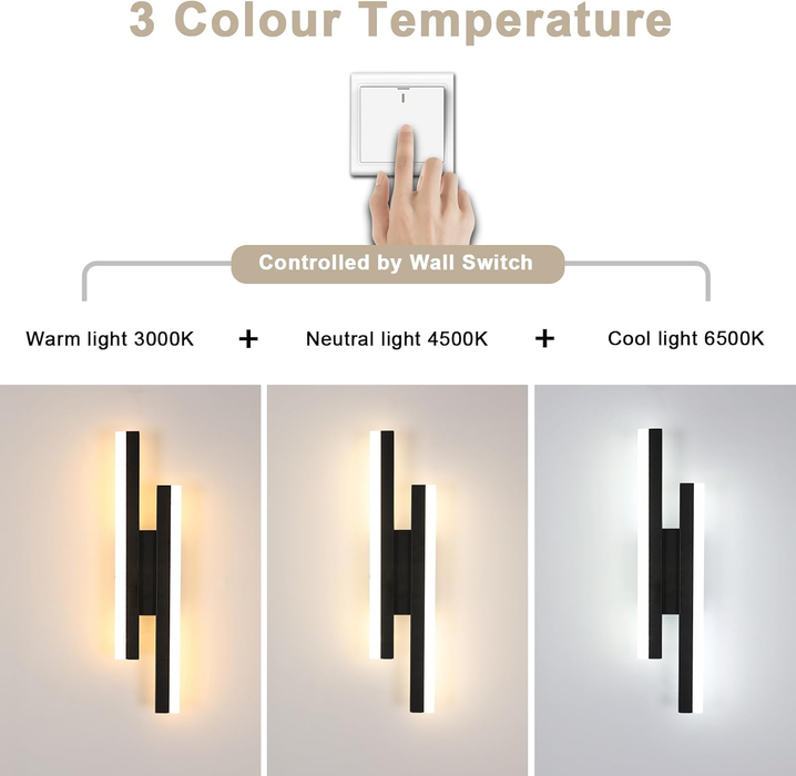 Modern Black Linear LED Wall Sconce Lighting for Bedroom & Living Room