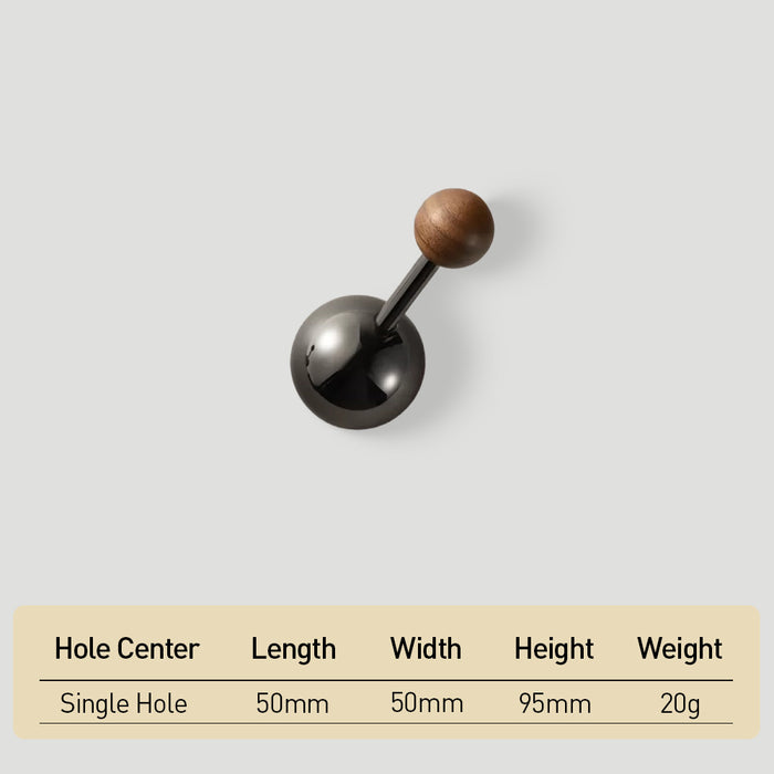 Modern Walnut & Zinc Alloy Cabinet Knobs & Wall Hooks