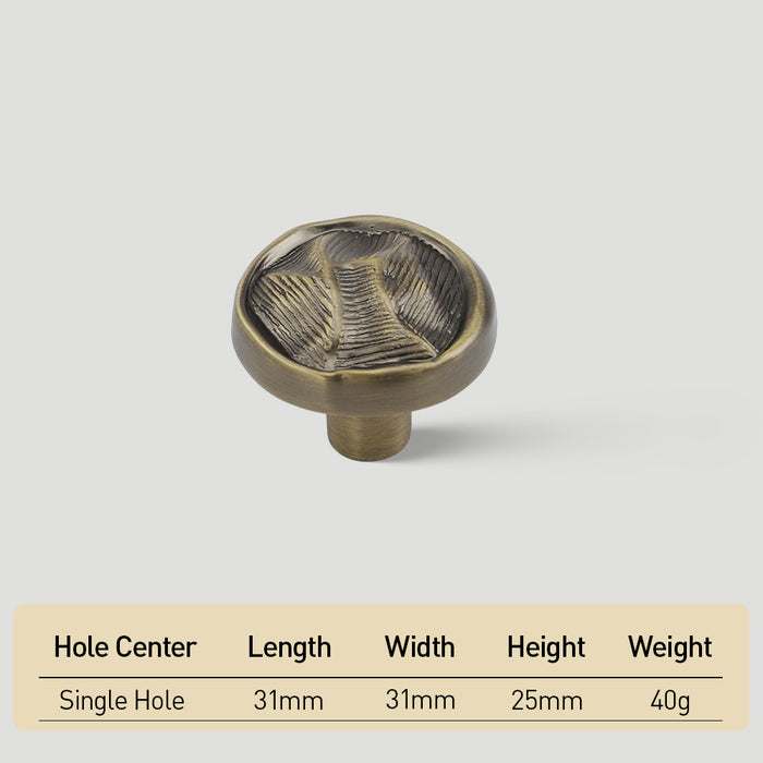 Organic Round Textured Zinc Alloy Cabinet Knobs