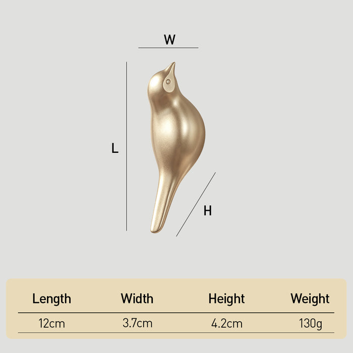 Decorative Bird Heavy Duty Resin Coat Hooks