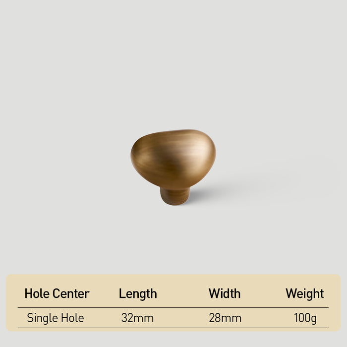 Organic Pebble Brushed Mushroom Drawer Knobs for Kitchen