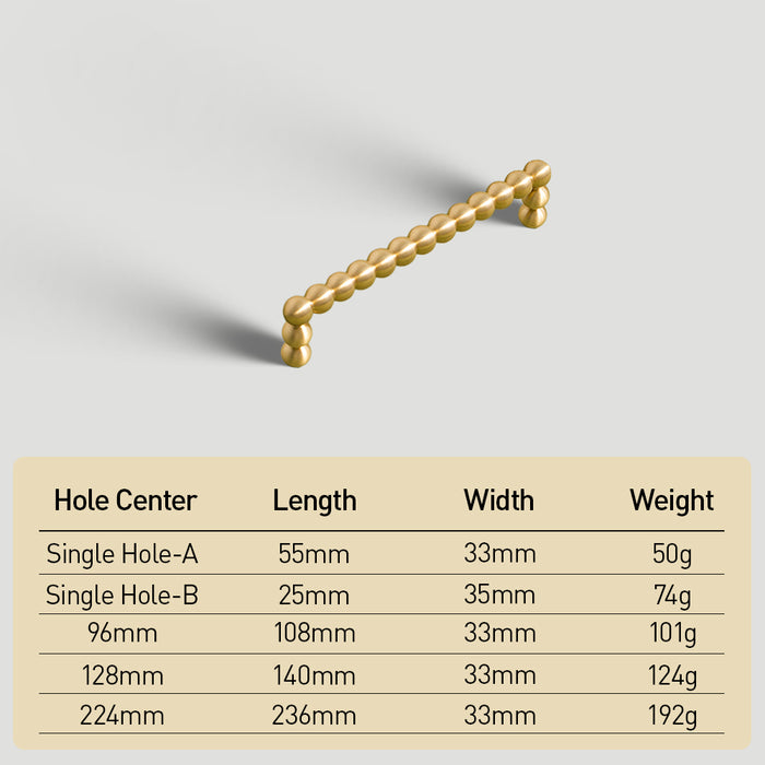 Vintage Spherical Brass Cabinet Handles