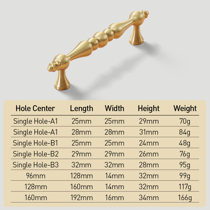 Bronze Vintage Brass Wardrobe Handles