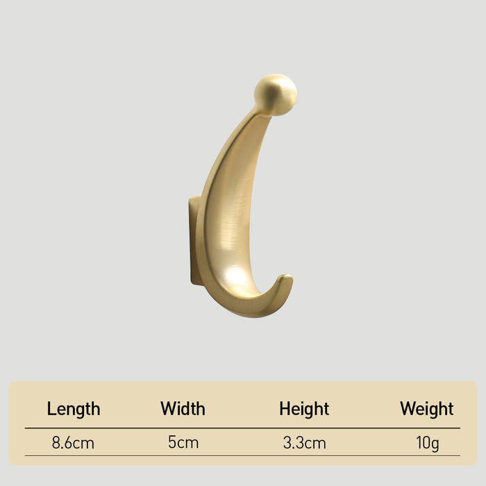 Modern Curved Zinc Alloy Dual Wall Hooks