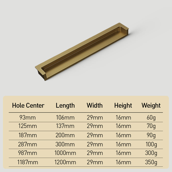 Modern Slotting Sliding Concealed Cabinet Handles