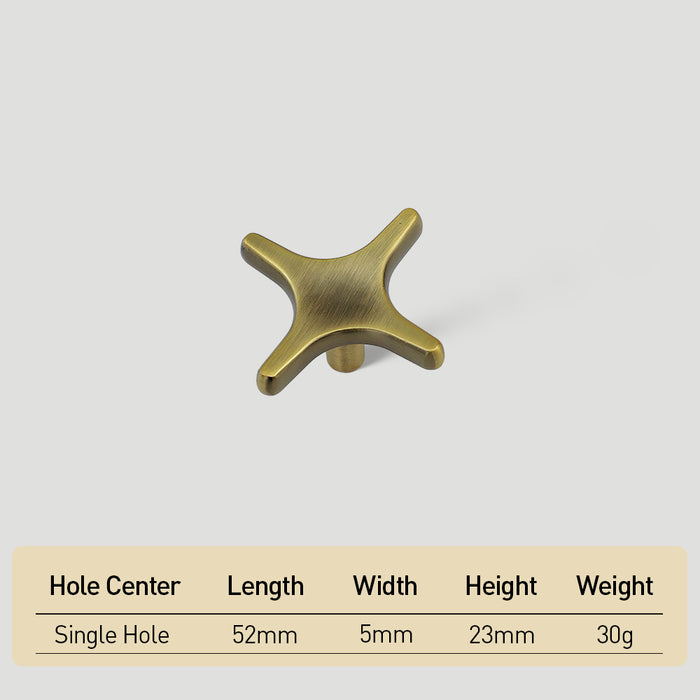 Modern Zinc Alloy Star Cross Cabinet Knobs