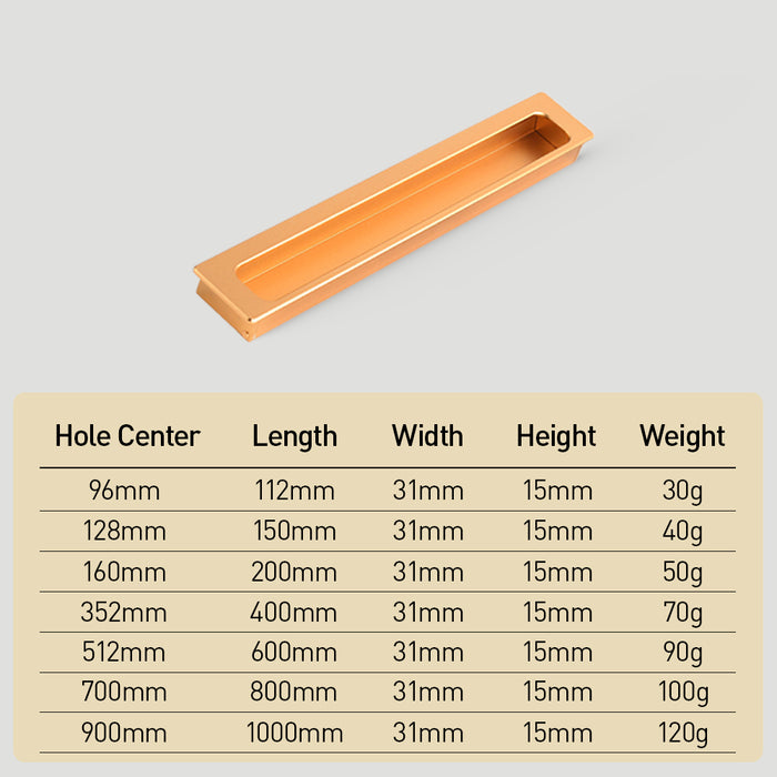 Vintage Invisible Recessed Finger Pull Cabinet Handles