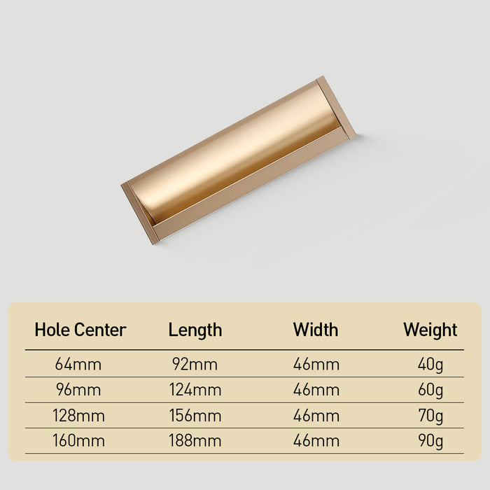 Modern Extended Solid Invisible Concealed Cabinet Pull Handle