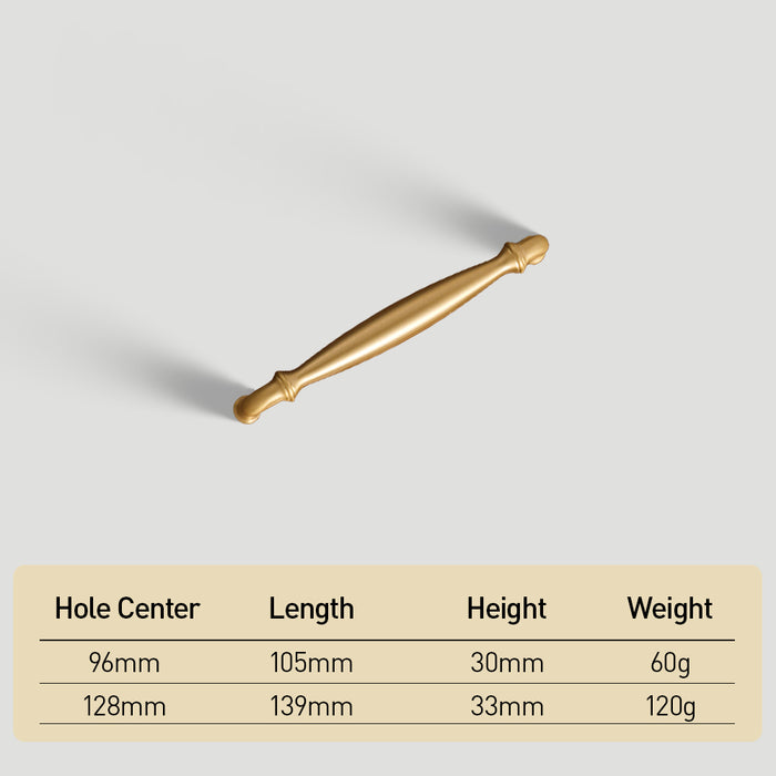 Neoclassical Pastoral Simple European Brass Cabinet Handle