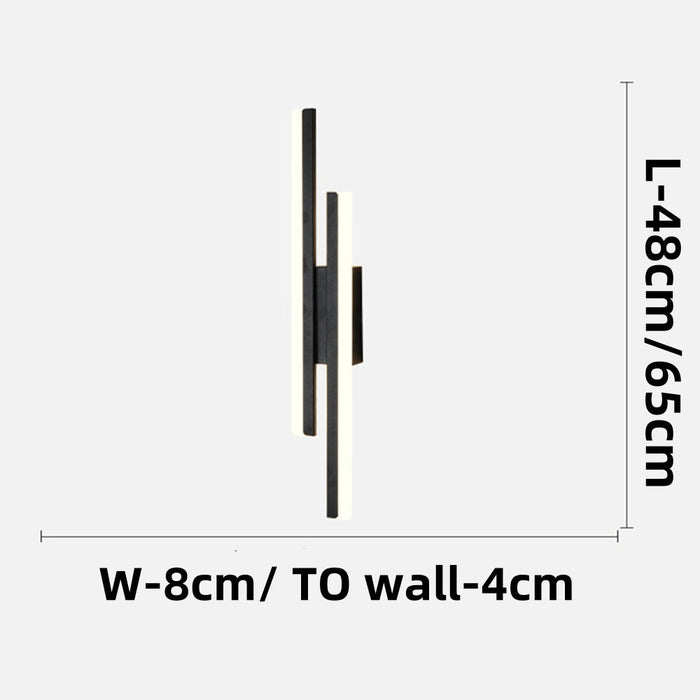 Modern Black Linear LED Wall Sconce Lighting for Bedroom & Living Room