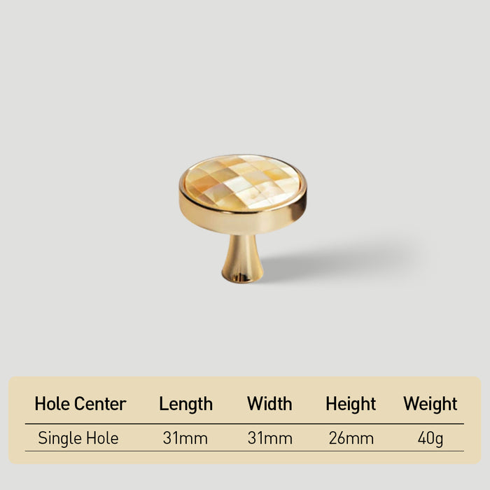 Decorative Natural Shell Cabinet Knobs with Solid Zinc Alloy Base