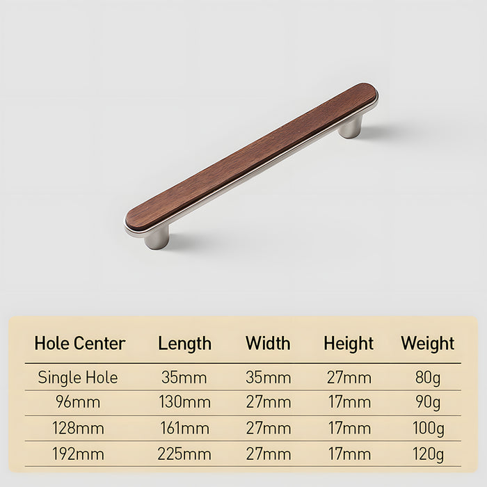 Modern Walnut Wooden Cabinet Handles