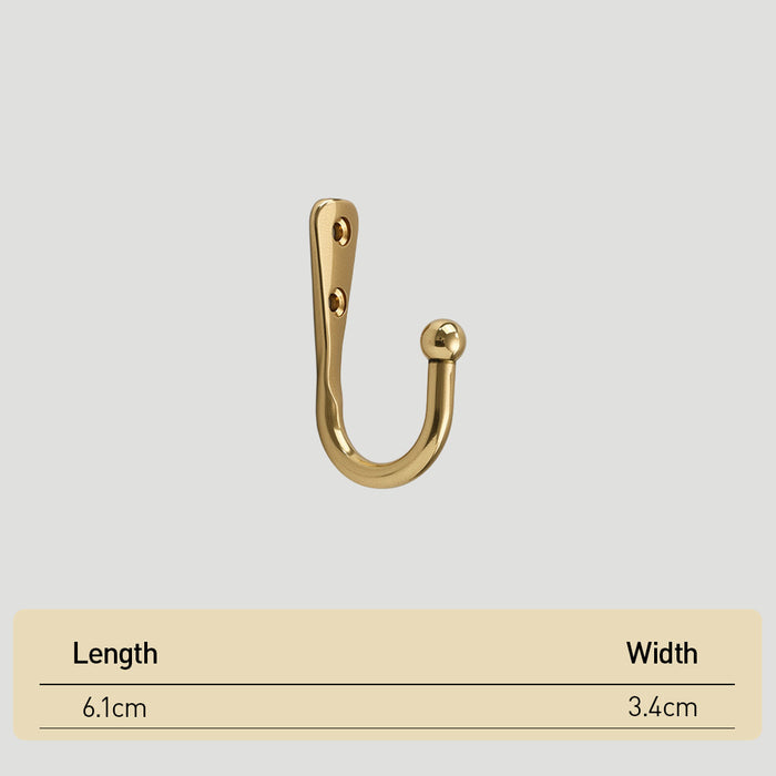 Vintage Brass Single Wall Hooks