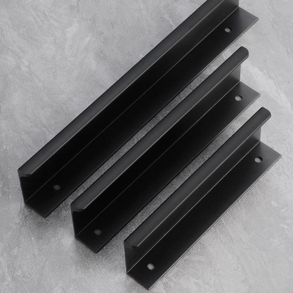 Modern Leather Brass Cupboard Black Kitchen Cabinet Handles | Goldenwarm