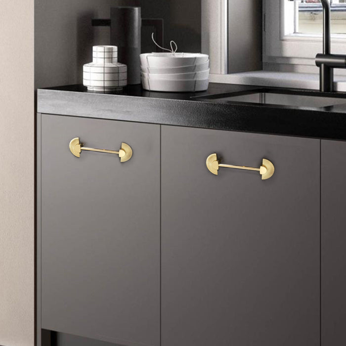 Goldenwarm Cabinet Pulls Brass Kitchen Cabinet Handles Brushed Stainless  Steel Cabinet Handles