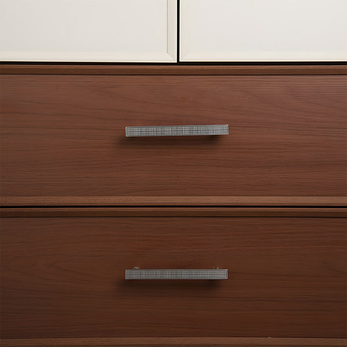 Modern Zinc Alloy Square Textured Grid Cabinet Pulls