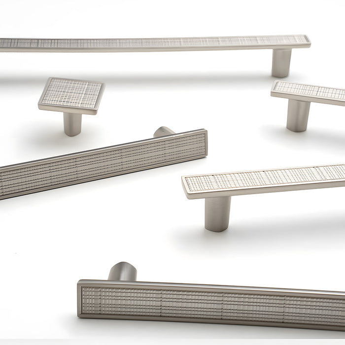 Modern Zinc Alloy Square Textured Grid Cabinet Pulls