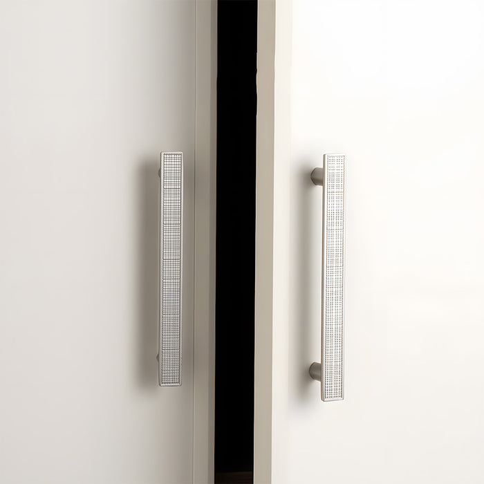 Modern Zinc Alloy Square Textured Grid Cabinet Pulls