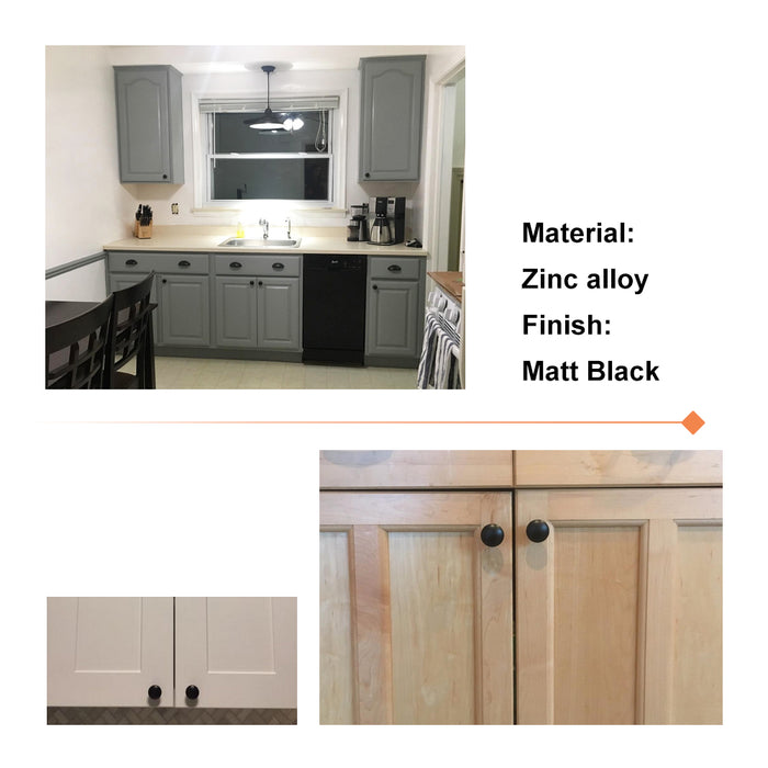 Black cabinet pull knobs round for kitchen(LS6050BK ) - Goldenwarm
